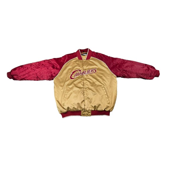 Vtg Team Nike Cleveland Cavaliers Mens 3XL‎ Gold Embroidered Satin Bomber Jacket - Picture 1 of 16
